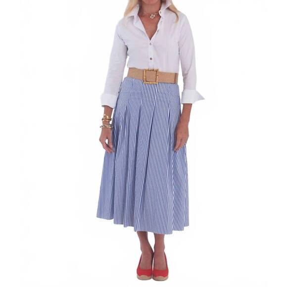 NEW CK BRADLEY atoka skirt in royal stripe